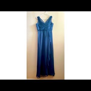 Worn once - Amsale Bridesmaids Dress, size 4, French Blue